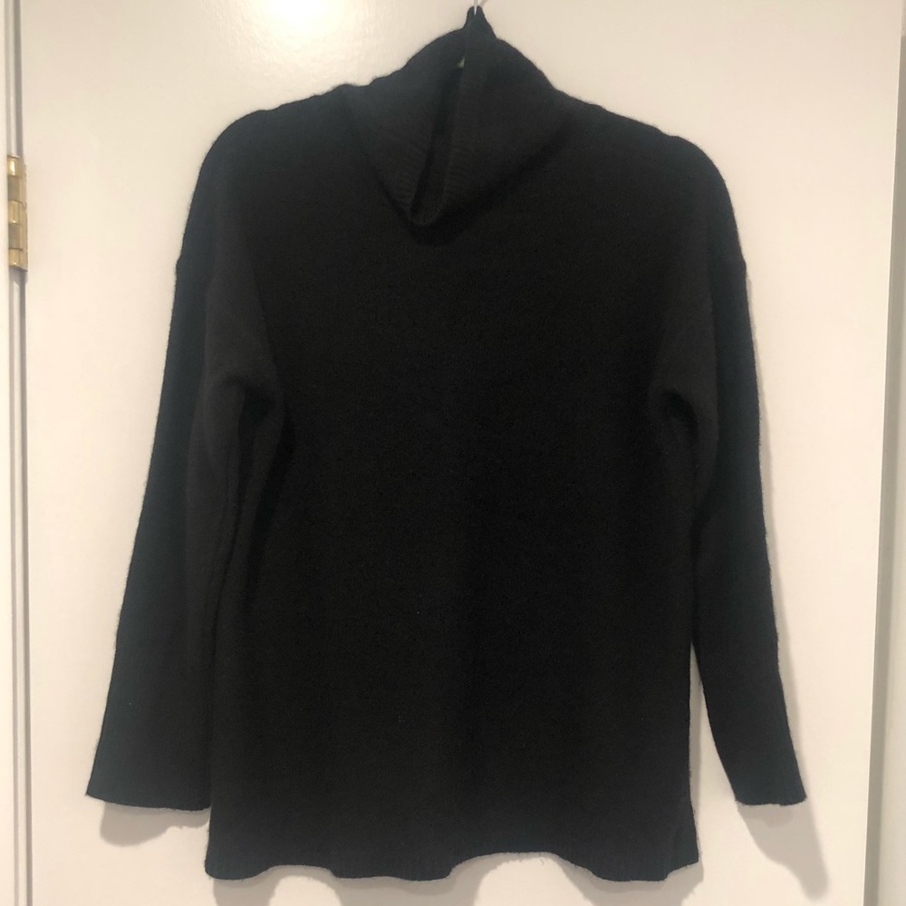 Magaschoni Black 100% cashmere cowl neck sweater.